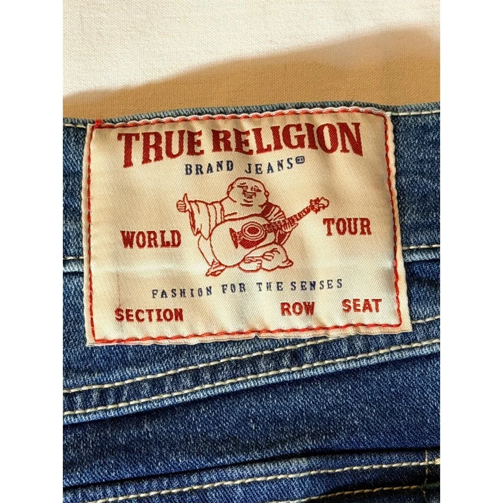 True Religion Rocco Relaxed Skinny Jeans Medium Blizzard Wash 700117 Mens 36x32